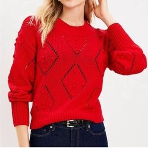 LOFT Vibrant Red Women's Crew Neck Sweater